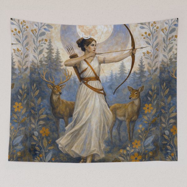 Item preview, Artemis Painting – Greek Moon Goddess and Divine Huntress designed and sold by GalleryKauffeld.