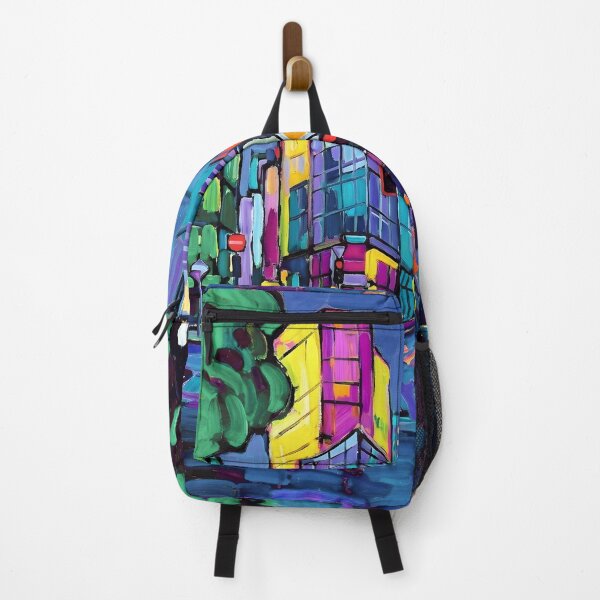 Item preview, Modern City Expressionist Oil Painting Canvas | Fauvist Metropolis Streetscape Fine Art Print | Vibrant Urban Intersection Wall Decor | Bold Abstract City Landscape Poster designed and sold by SergioMiklos.