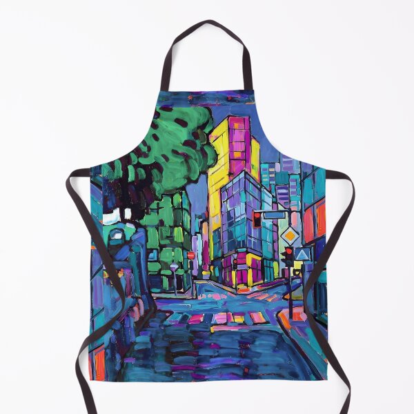 Item preview, Modern City Expressionist Oil Painting Canvas | Fauvist Metropolis Streetscape Fine Art Print | Vibrant Urban Intersection Wall Decor | Bold Abstract City Landscape Poster designed and sold by SergioMiklos.