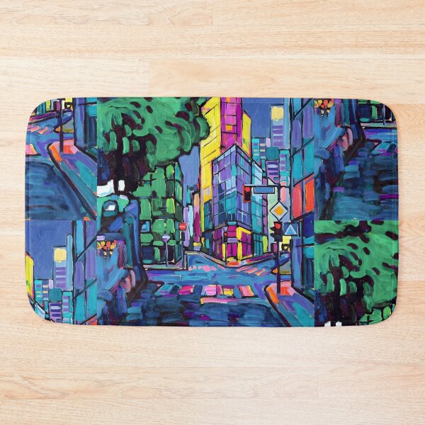 Item preview, Modern City Expressionist Oil Painting Canvas | Fauvist Metropolis Streetscape Fine Art Print | Vibrant Urban Intersection Wall Decor | Bold Abstract City Landscape Poster designed and sold by SergioMiklos.