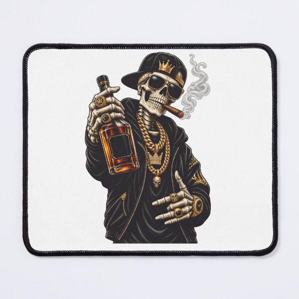 Item preview, Gangster Skull Whiskey Gold Crown Streetwear designed and sold by Ghost Of Chill.