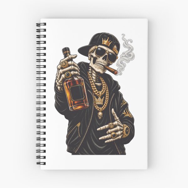 Item preview, Gangster Skull Whiskey Gold Crown Streetwear designed and sold by Ghost Of Chill.