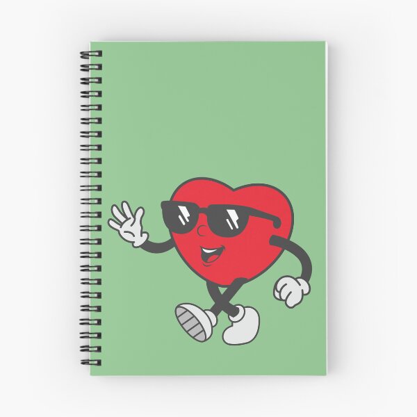 Item preview, Retro Heart Cartoon Character wearing sunglasses, walking and waving hello. Cute Heart Vintage Comic Style. designed and sold by thailerd.