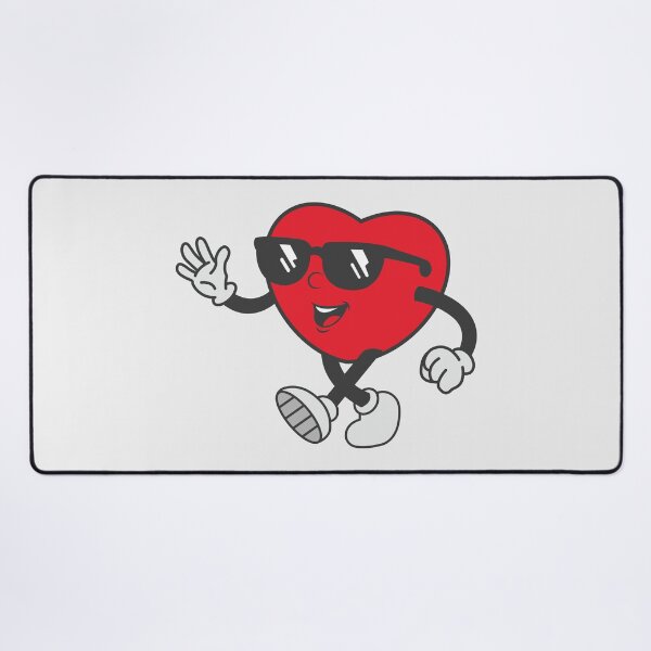 Item preview, Retro Heart Cartoon Character wearing sunglasses, walking and waving hello. Cute Heart Vintage Comic Style. designed and sold by thailerd.