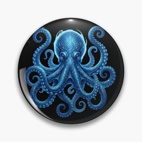 Item preview, Mystical Blue Octopus – Cosmic Fantasy Tentacle Sea Creature Ocean Art T-Shirt Design designed and sold by ZyxDes.