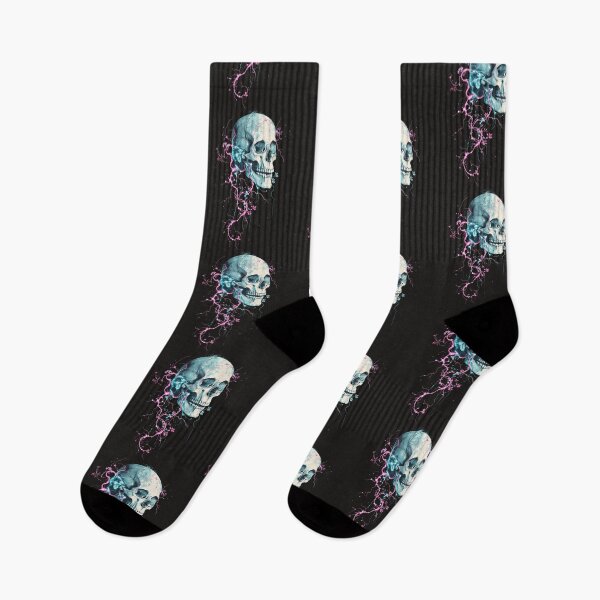 Item preview, A skull entwined with digital vines and glitches designed and sold by STATIC SOUL.