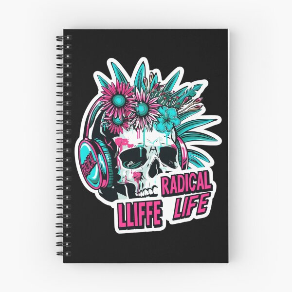 Item preview, Radical Life Neon Skull With Headphones, Tropical Flower Crown Graffiti Sticker Illustration designed and sold by KanDa-Shop.