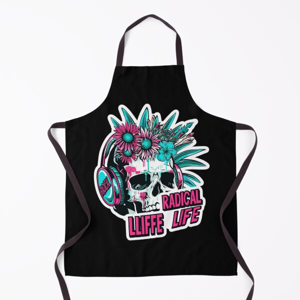 Item preview, Radical Life Neon Skull With Headphones, Tropical Flower Crown Graffiti Sticker Illustration designed and sold by KanDa-Shop.
