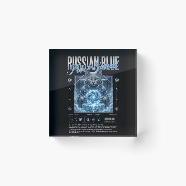 Item preview, Russian Blue Cat Frost Guardian Mystical Streetwear designed and sold by Ada’s Mystic Atelier .