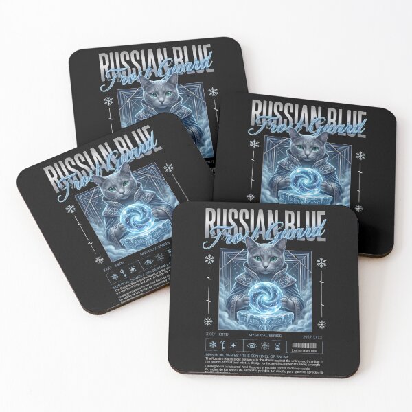 Artikelvorschau, Russisch Blau Katze Frost Guardian Mystische Streetwear entworfen und verkauft von Ada’s Mystic Atelier .