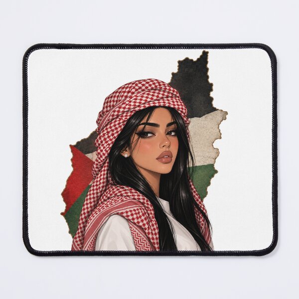 Item preview, Palestinian Girl Keffiyeh Portrait designed and sold by DesignByKhayal.
