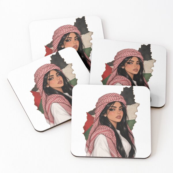 Item preview, Palestinian Girl Keffiyeh Portrait designed and sold by DesignByKhayal.