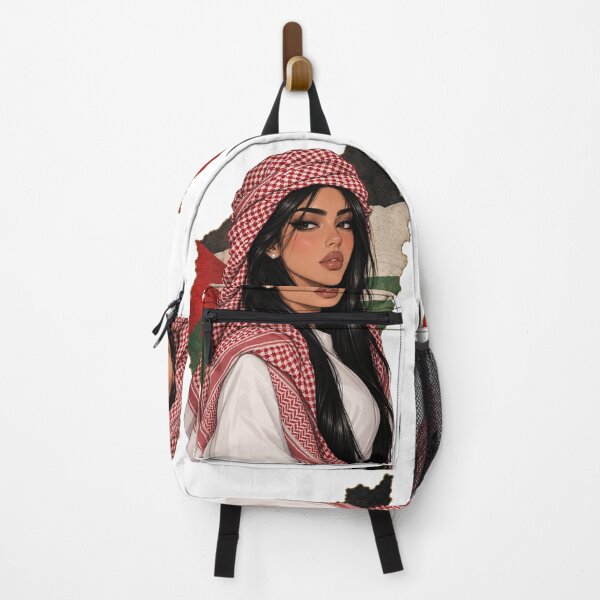 Item preview, Palestinian Girl Keffiyeh Portrait designed and sold by DesignByKhayal.