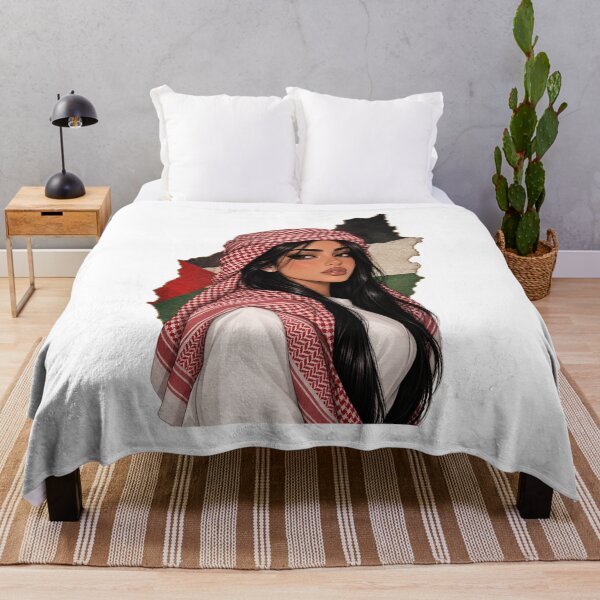Item preview, Palestinian Girl Keffiyeh Portrait designed and sold by DesignByKhayal.