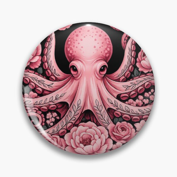 Item preview, Pink Floral Octopus – Botanical Tentacle Sea Creature with Flowers Ocean Nature T-Shirt Design designed and sold by ZyxDes.