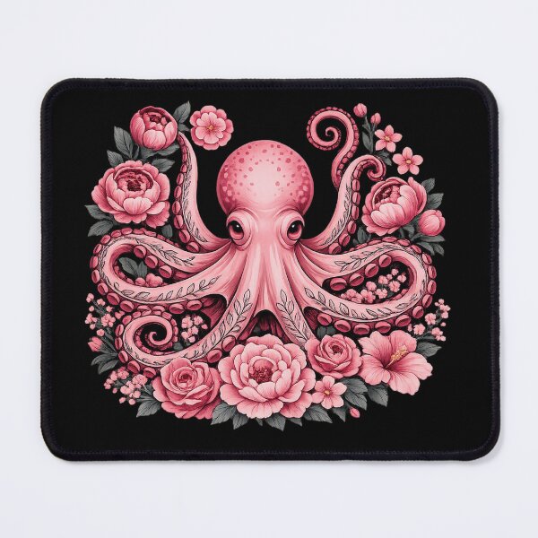 Item preview, Pink Floral Octopus – Botanical Tentacle Sea Creature with Flowers Ocean Nature T-Shirt Design designed and sold by ZyxDes.