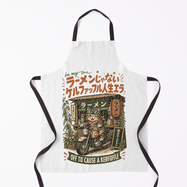 Item preview, In My Ramen Janai Kerfuffle Era Showa Retro Cat Motorcycle Ramen Yatai designed and sold by Yellowriversss.