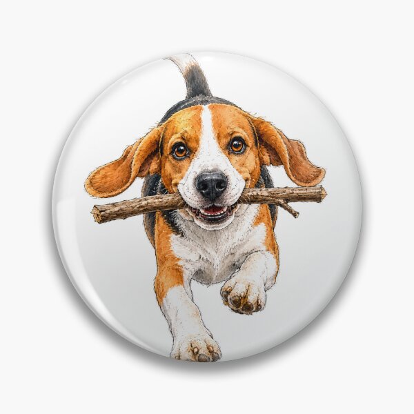 Item preview, The Best Stick in the Park – Happy Running Beagle Watercolor designed and sold by Russell Thorne.