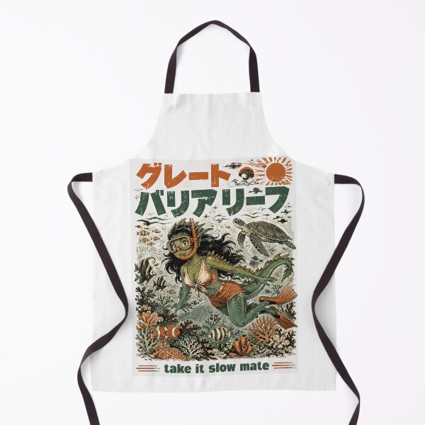 Artikelvorschau, Great Barrier Reef Take It Slow Mate Showa Retro Kaiju Girl Schnorcheln entworfen und verkauft von Yellowriversss.
