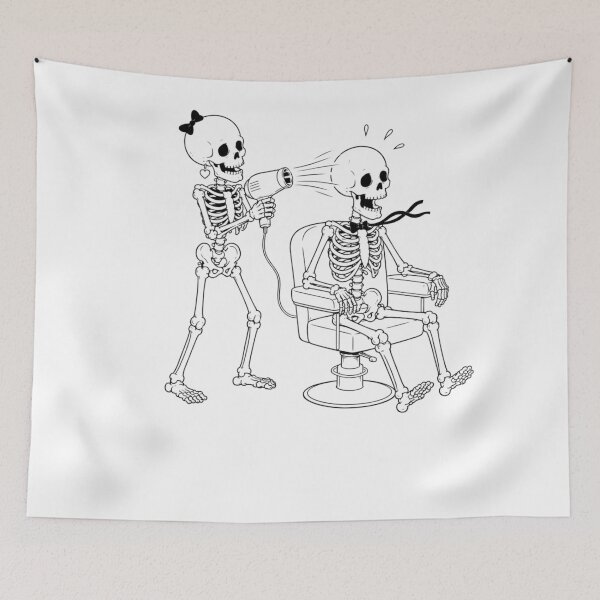 Item preview, Skeleton Couple at the Hair Salon designed and sold by Qenlo.