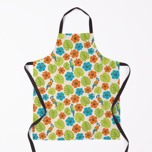 Item preview, Tropical Macaw Parrot & Hibiscus Floral Seamless Pattern designed and sold by ZanyPaintbrush.