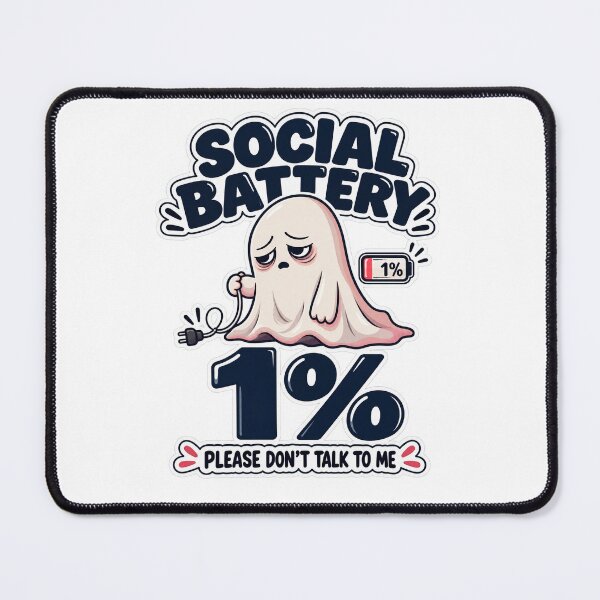 Item preview, Social Battery 1% Funny Introvert Ghost designed and sold by Venicia1.