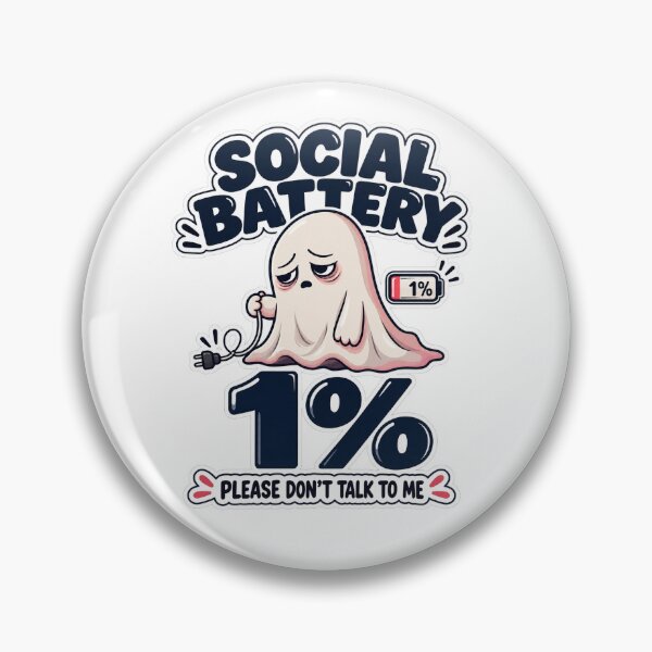 Item preview, Social Battery 1% Funny Introvert Ghost designed and sold by Venicia1.