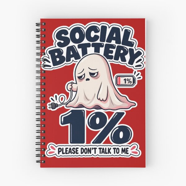 Item preview, Social Battery 1% Funny Introvert Ghost designed and sold by Venicia1.