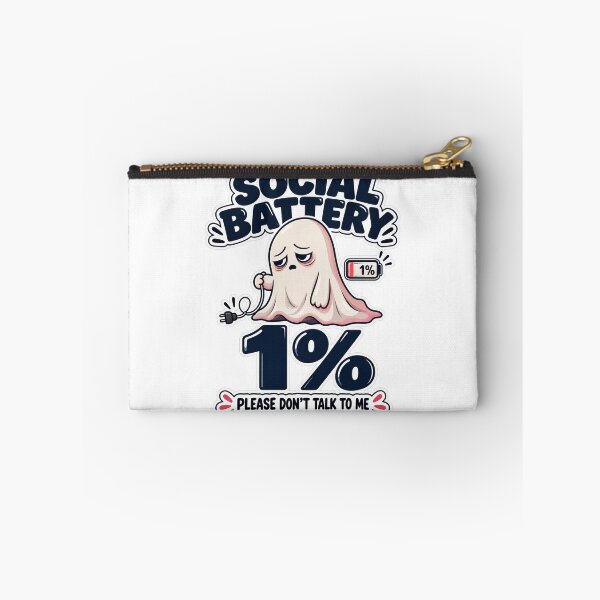 Item preview, Social Battery 1% Funny Introvert Ghost designed and sold by Venicia1.