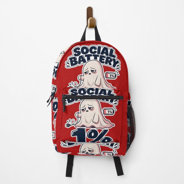 Item preview, Social Battery 1% Funny Introvert Ghost designed and sold by Venicia1.