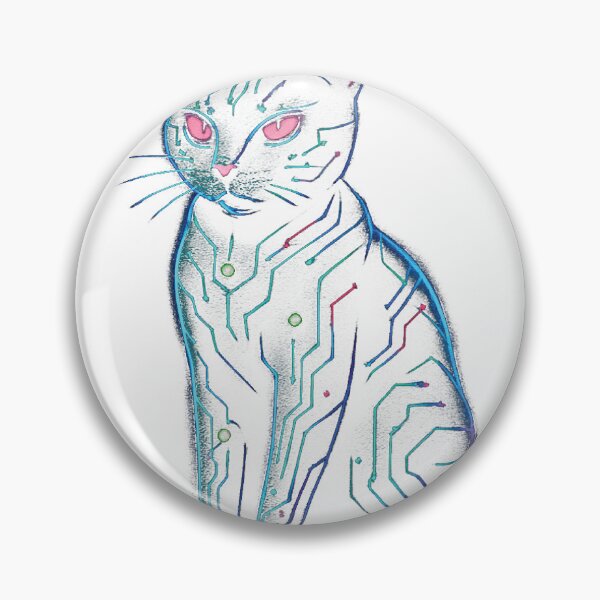 Item preview, Neon Circuit Board Cyberpunk Black Cat designed and sold by Stayfrostybro.