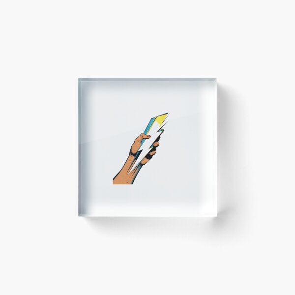Item preview, Pop Art Comic Hand Holding Lightning Bolt designed and sold by ByKayaPrints.