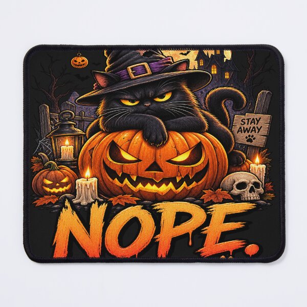 Item preview, Nope – Grumpy Halloween Cat & Pumpkin designed and sold by Lumvero.