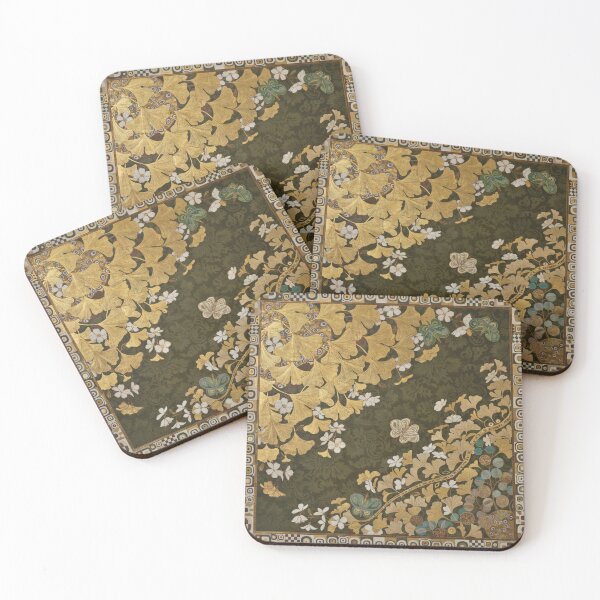 Item preview, Golden Ginkgo Garden – Gustav Klimt Inspired Gold Botanical Wall Art designed and sold by Tamas Das.