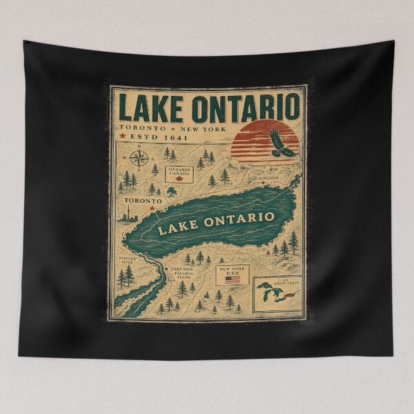 Item preview, Lake America Funny Ontario USA Canada Graphic designed and sold by luffyShop1.