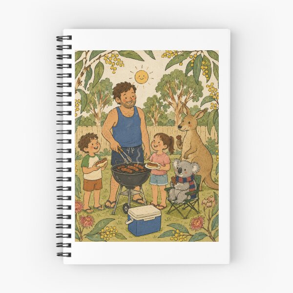 Item preview, Aussie Backyard Barbie Family Sausage Australia Father Day Sizzle With Kangaroo And Koala designed and sold by Yellowriversss.