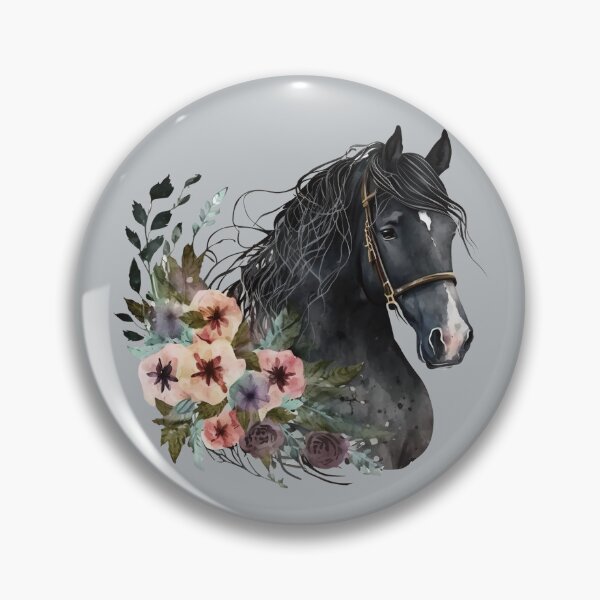 Item preview, Horse Head Watercolor - Horse with Flowers designed and sold by Good-Mood-Goods.