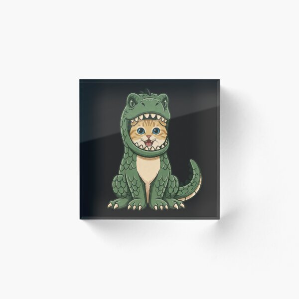 Item preview, Dino Cat Kitten in Green Dinosaur Suit Halloween designed and sold by MewSpooky.