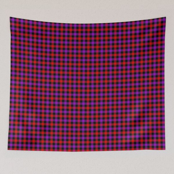 Item preview, Red And Purple Tiny Gingham Check Black  designed and sold by PatternTitan.