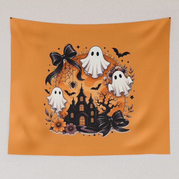 Item preview, Spooky Haunted House Halloween – Ghosts and Bats Creepy Horror Design designed and sold by RajDeals.