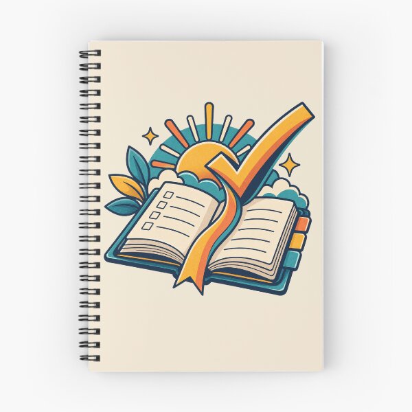 Item preview, Productivity Gift – Retro Planner Checkmark and Sunrise Design designed and sold by astersgraphics.