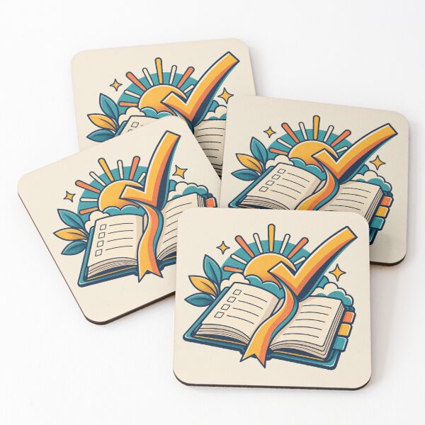 Item preview, Productivity Gift – Retro Planner Checkmark and Sunrise Design designed and sold by astersgraphics.