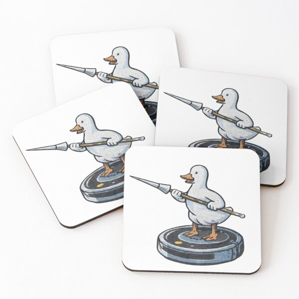 Item preview, Battle Duck on Robot Vacuum - Funny Warrior Duck designed and sold by yodaddydesigns.