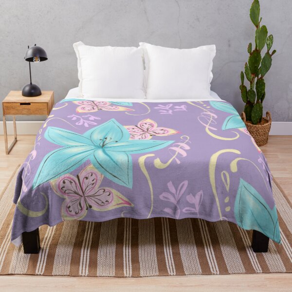 Item preview, Dreamy Blue Flower Butterfly Art designed and sold by PoeticRecipeST.