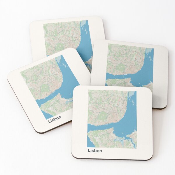 Artikelvorschau, Minimalistische Lissabon-Kartenkunst entworfen und verkauft von MapsNerd.