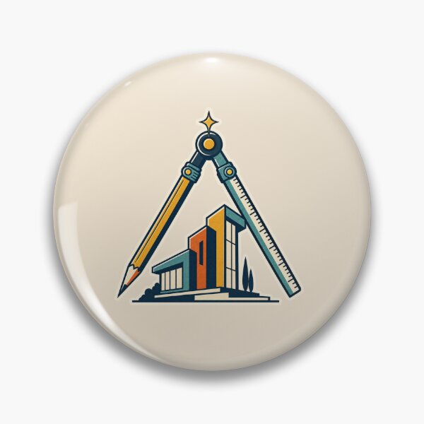 Item preview, Architect Gift – Retro Drafting Compass and Modern Building Design designed and sold by astersgraphics.