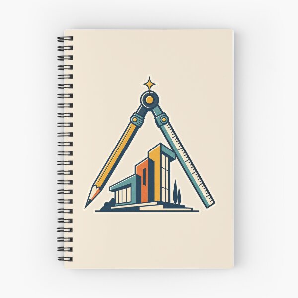 Item preview, Architect Gift – Retro Drafting Compass and Modern Building Design designed and sold by astersgraphics.