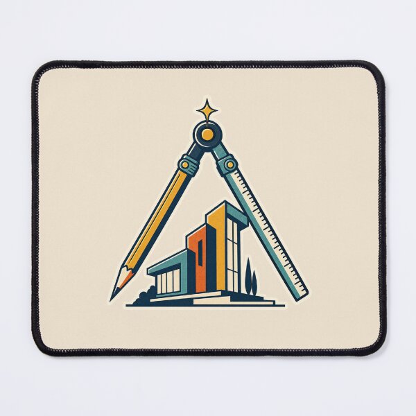 Item preview, Architect Gift – Retro Drafting Compass and Modern Building Design designed and sold by astersgraphics.