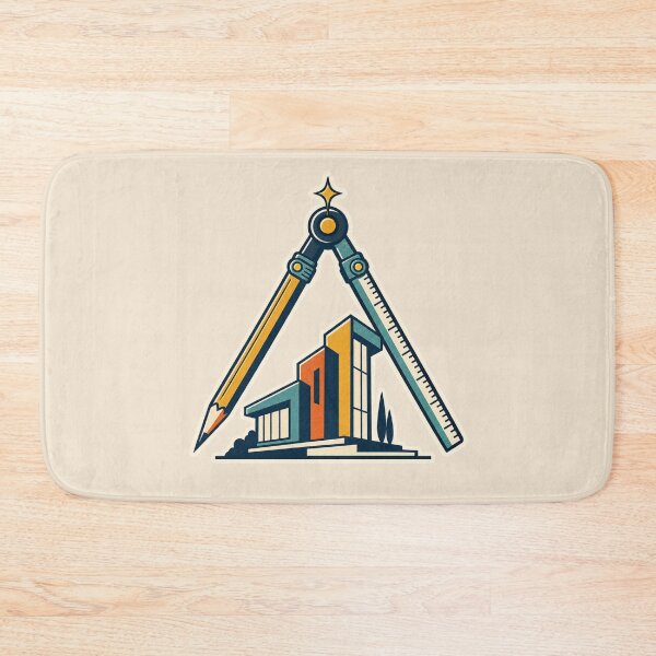 Item preview, Architect Gift – Retro Drafting Compass and Modern Building Design designed and sold by astersgraphics.
