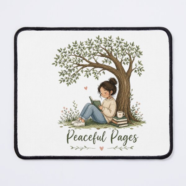 Item preview, Peaceful Pages – Cozy Reading Under a Tree Book Lover Design designed and sold by Sanika arts .